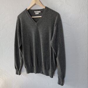 Peter Millar 100% Cashmere V Neck Sweater Grey M